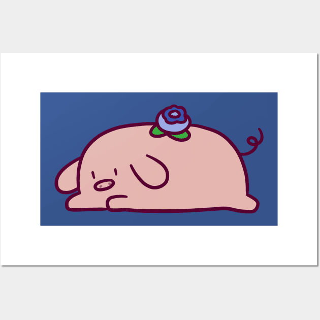 Blueberry Pig Wall Art by saradaboru